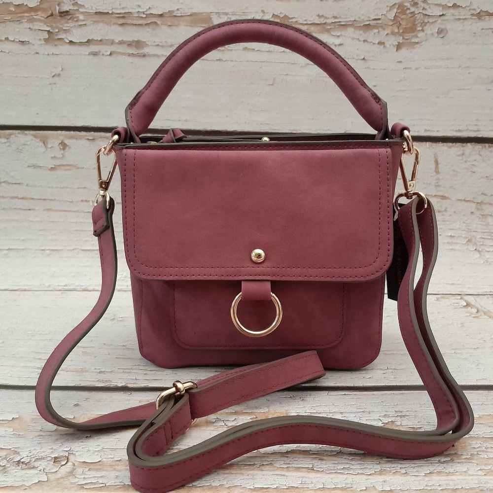 No Boundaries Small Convertible Crossbody Mauve Handbag